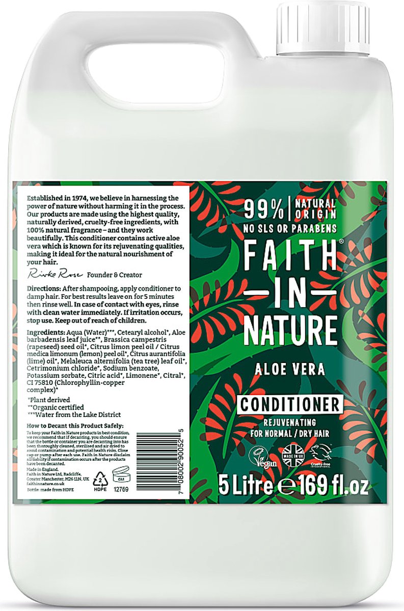Faith in Nature Aloe Vera Conditioner - 5L