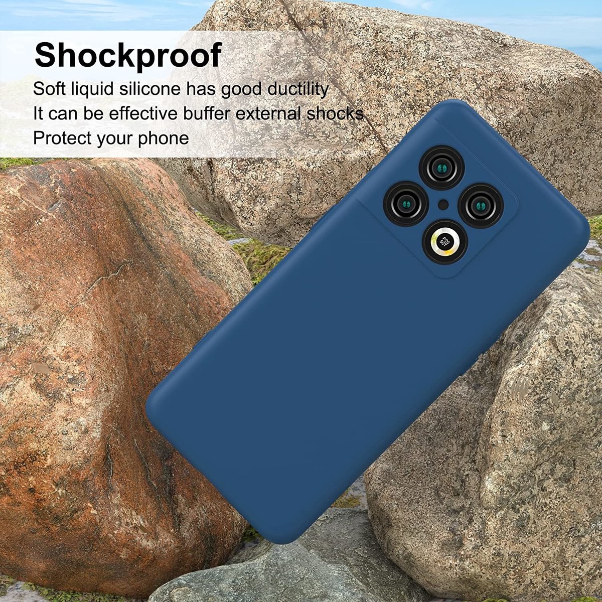 ProGuard OnePlus 10 Pro Hoesje Liquid Silicone Blauw