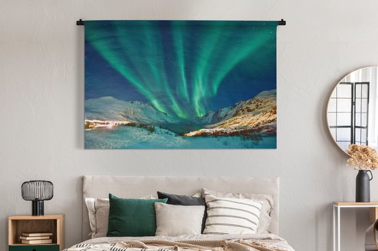 Tapisserie - Tapisserie - Aurores Boréales - Norvège - Hiver - 180x120 cm - Tapisserie