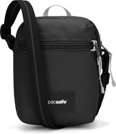 Pacsafe GO Micro Crossbody - 1,5 L - Bloqueur RFID - Sac antivol - Résistant à l'eau - Sac sécurisé - Sac de festival - Sac de voyage - Sac à bandoulière - Cadenas sécurisé - Sac de rangement polyvalent - Polyester recyclé - Noir