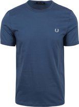 Fred Perry - T-Shirt Ringer M3519 Blauw V06 - Heren - Maat XXL - Modern-fit