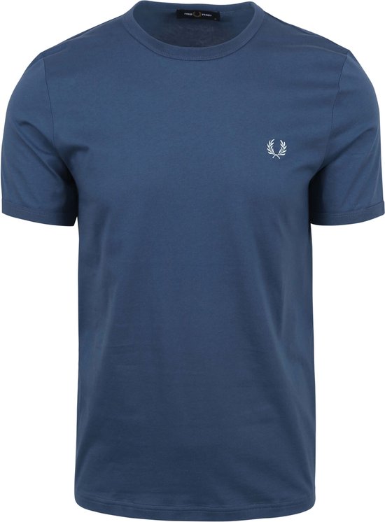 Fred Perry - T-Shirt Ringer M3519 Blauw V06 - Heren - Maat XXL - Modern-fit
