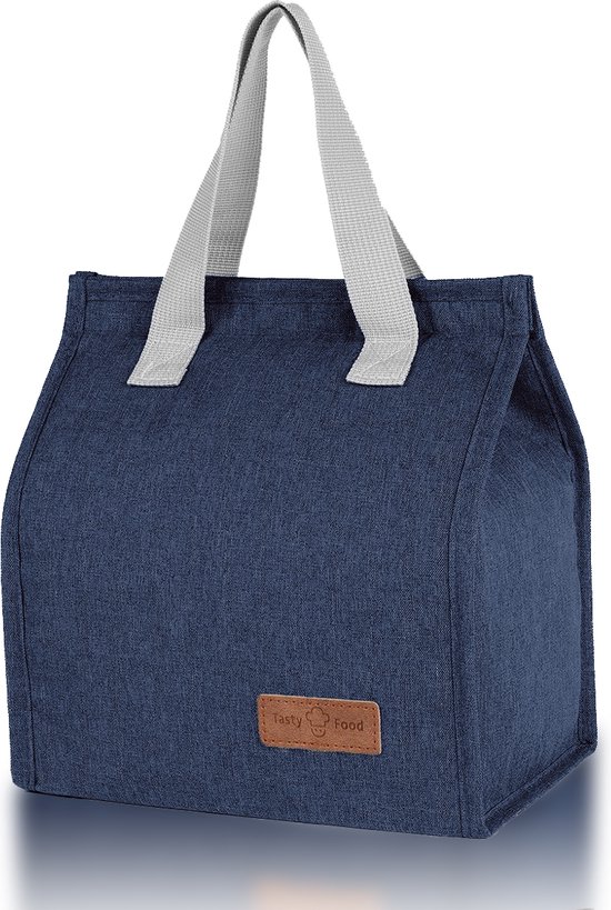 Rainbecom - Koeltassen - Lunchtas – 22.5x25.5x13 cm – 6 Liter - Blauw - Isolatie - 300D Kationisch Polyester – Klittenbandsluiting - Handvat Riem - Koeltas - Lunch Bag - Geïsoleerde Koeltas - Picknicktas