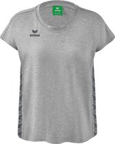 Erima Essential Team T-Shirt Dames - Licht Grey Melange / Slate Grey | Maat: 40