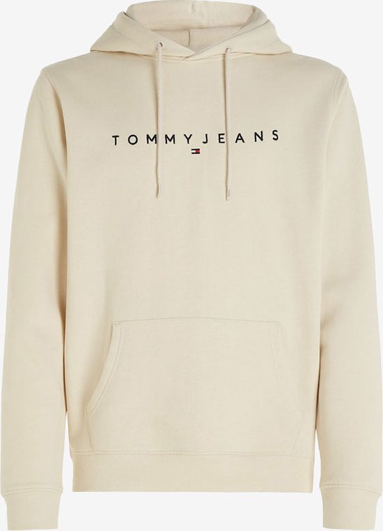 Tommy Jeans Linear Logo Hoodie Zand - XL