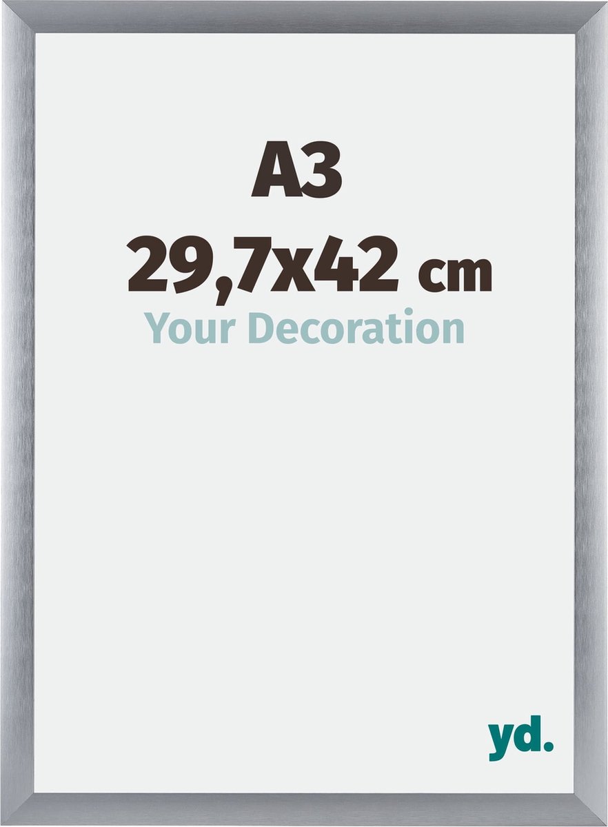 yd. Your Decoration - Fotolijst A3 29,7x42 cm - Aluminium - Zilver Geborsteld - Tucson