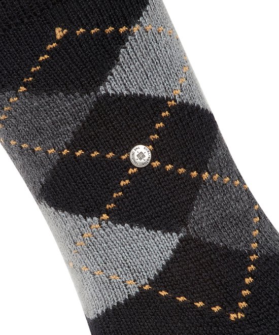 Burlington Whitby gedessineerd materiaal sokken dames zwart - maat 36-41