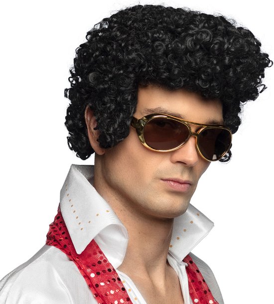 Boland - Pruik Rock 'n Roll Zwart - Krullen - Kort - Mannen - - 50's - Rock & Roll