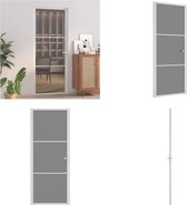 vidaXL Binnendeur 83x201-5 cm ESG-glas en aluminium wit - Binnendeur - Binnendeuren - Deur - Deuren