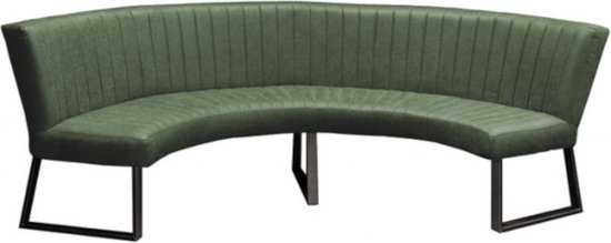 Eetkamerbank - Hengelo - geschikt voor ronde tafel 150 cm - lederlook Missouri groen 10