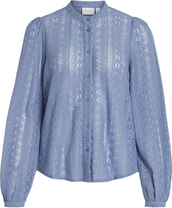 Vila Blouse Vichikka Lace L/s Shirt - Noos 14082977 Coronet Blue Taille Femme - S