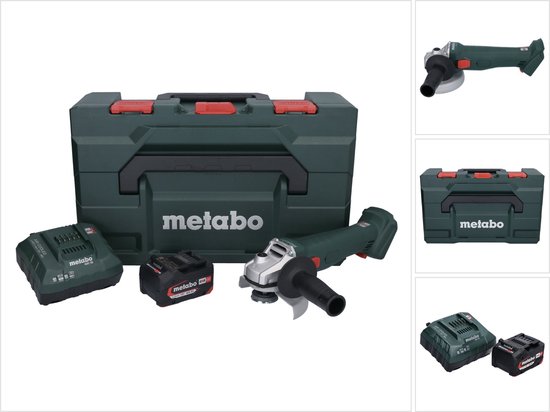 Metabo W 18 L 9-125 Accuslijper 18 V 125 mm + 1x accu 4.0 Ah + lader + metaBOX
