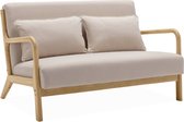 Bol.com sweeek - Scandinavische 2-zitsbank in hout en stof aanbieding