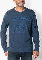 Twinlife Heren Logo Shirt Gebreid- T-Shirt - Duurzaam - Ademend - Blauw - XL