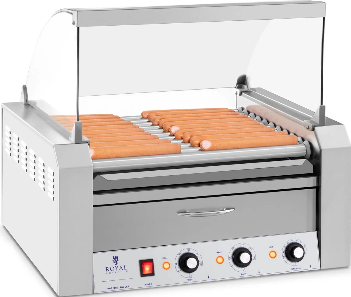 Royal Catering Hotdog machine - Hotdog maker - Warmhoudlade - RVS - Royal Catering