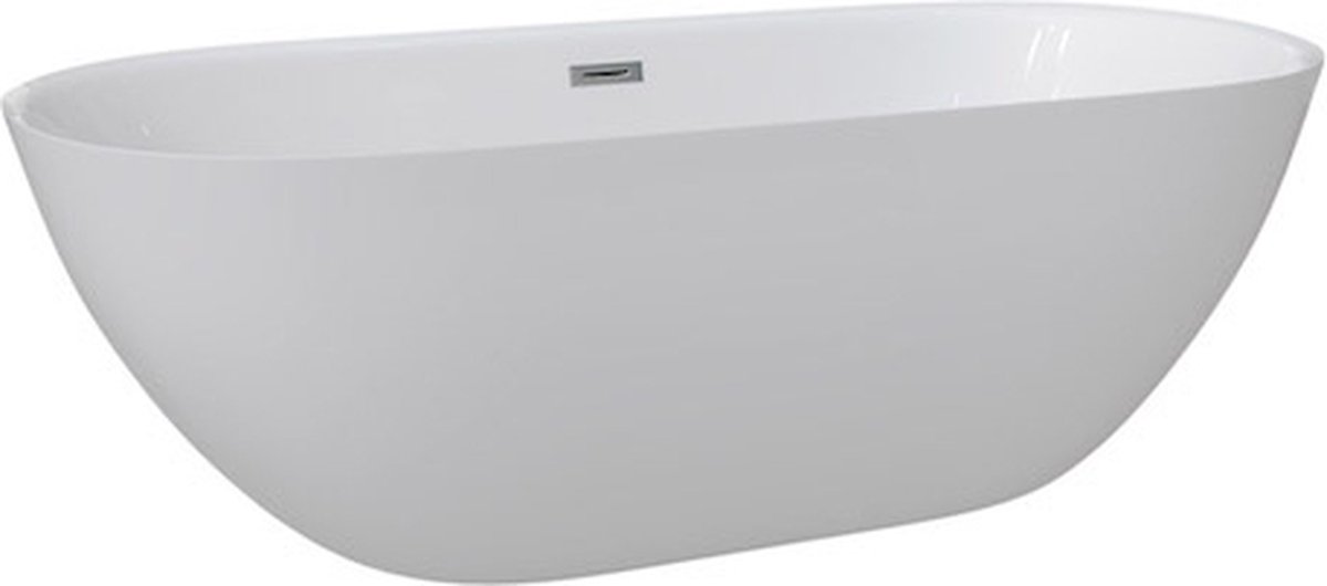 LINEA UNO - Stockholm 150 - Glans wit - Vrijstaand bad - Wit - 150 x 75 x 58 cm - Vrijstaand - Acryl - Ovaal- 151330