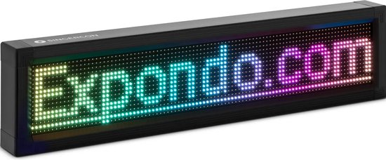 Singercon LED Display Board - 96 x 16 gekleurde LED's - 67 x 19 cm - programmeerbaar via iOS en Android