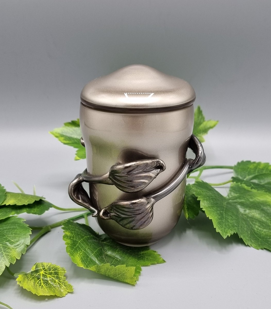 Mini Urn - 158-1 - Cappuccino - Kristalglas - Blad - Urn