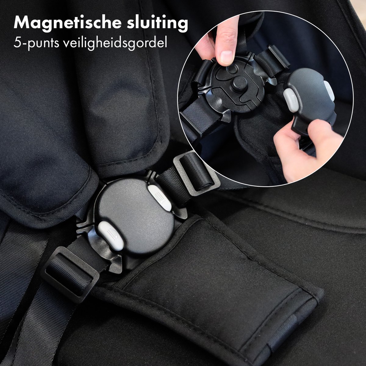 Deryan Rolo XL Buggy - Lichtgewicht Plooibuggy - Zwart thumbnail 6