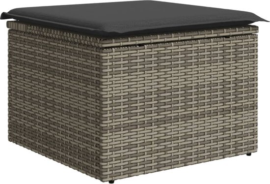 vidaXL - 12 pièces - Ensemble de salon - avec - coussins - poly - rotin - gris