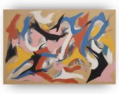 Abstract WIllem de Kooning stijl schilderij - WIllem de Kooning muurdecoratie - Glasschilderij abstract - Wanddecoratie kinderkamer - Schilderijen plexiglas - Decoratie kamer - 120 x 80 cm 5mm