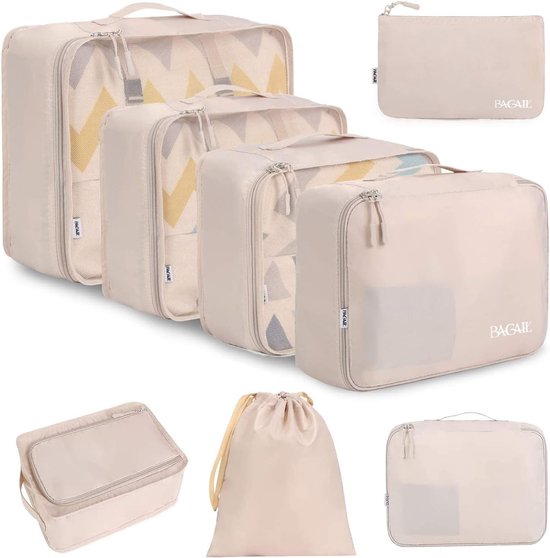 Compression Packing Cubes - 4-delige Set Kledingtassen - Grijs - Ruimtebesparende Kofferorganizers
