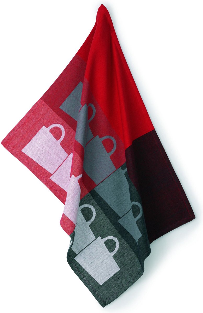 Kela Keuken - Tabea Theedoek Set van 4 stuks - Kunststof - Rood