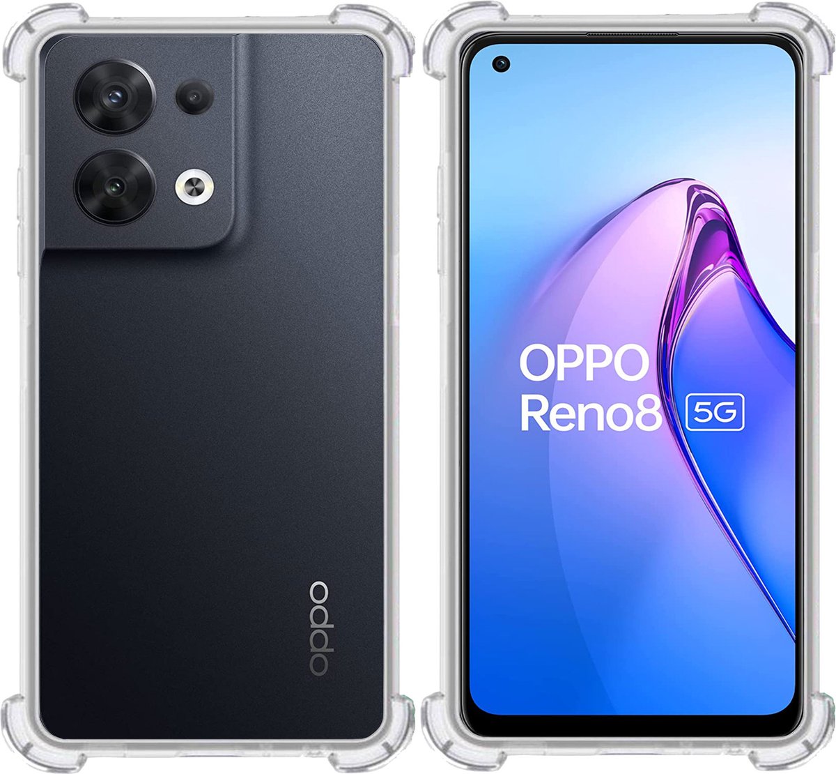 Hoesje geschikt voor OPPO Reno 8 – Extreme Shock Case – Cover Transparant