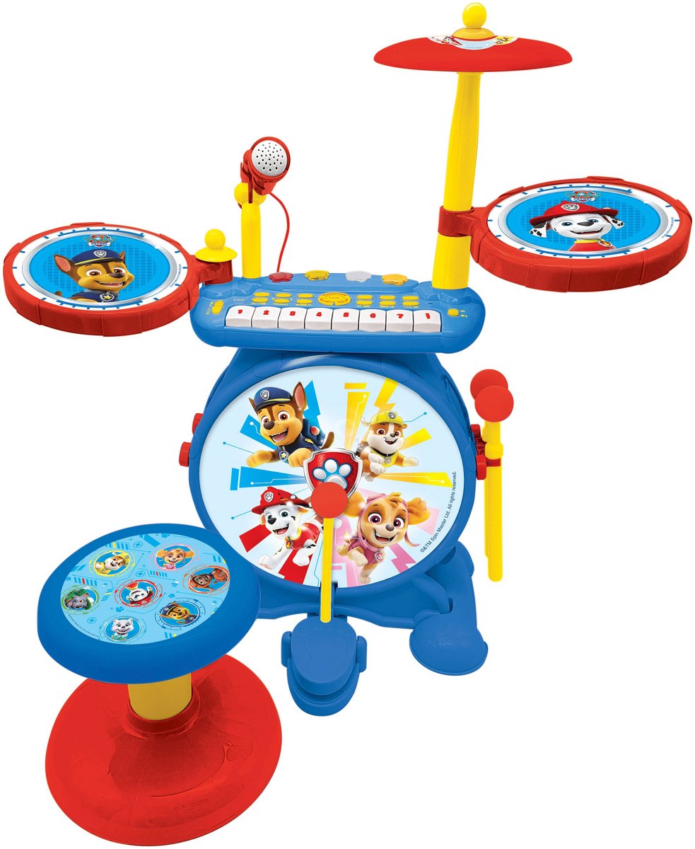 Mijn Rockband Paw Patrol compleet elektronische lichtgevende drumset met kruk