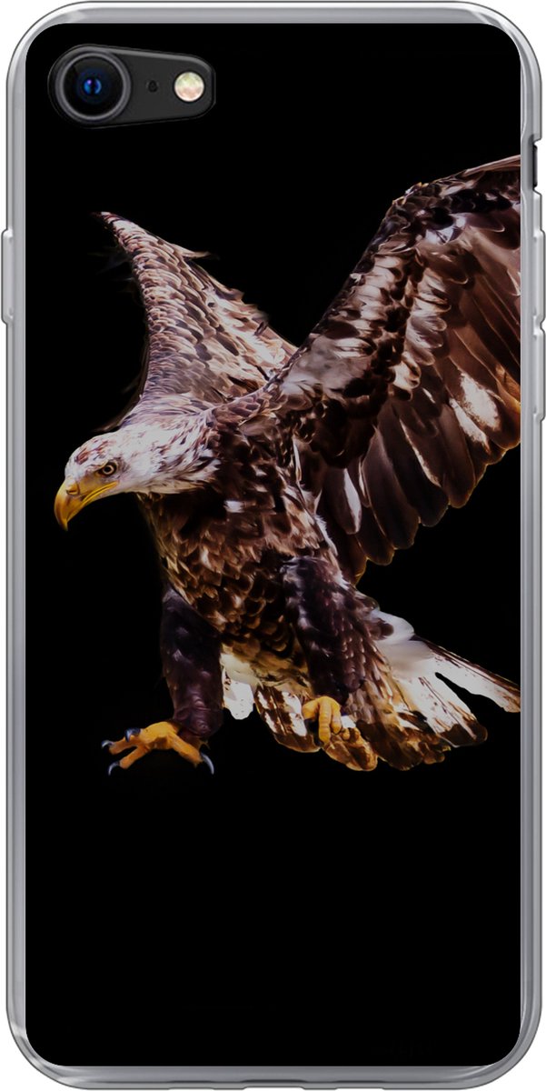 Telefoonhoesje Geschikt voor iPhone 8 hoesje - Adelaar - Vogel - Veren - Siliconen Telefoonhoesje Telefoonhoesje