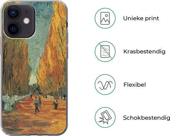 Coque pour iPhone 12 Mini - Champs Élysées - Vincent van Gogh - Coque de téléphone en Siliconen