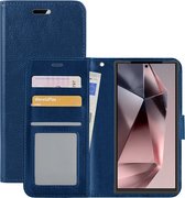 Hoes Geschikt voor Samsung S24 Ultra Hoesje Book Case Hoes Flip Cover Wallet Bookcase - Donkerblauw