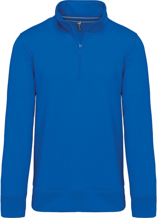 Sweatshirt Heren 4XL Kariban 1/4-ritskraag Lange mouw Light Royal Blue 80% Katoen, 20% Polyester