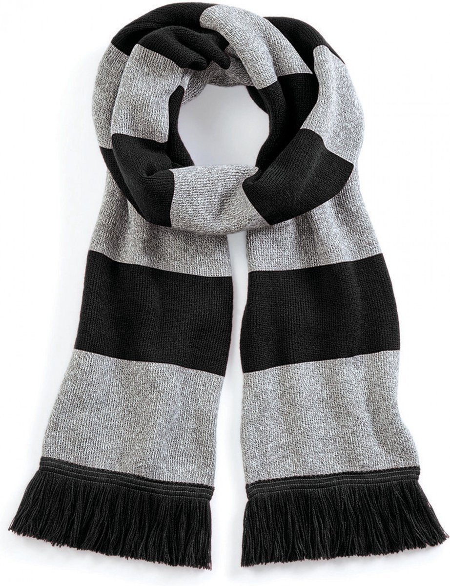 Sjaal / Stola / Nekwarmer Heren One Size Beechfield Black / Heather Grey 100% Acryl