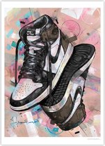 Sneaker poster upside down dark mocha 50x70 cm