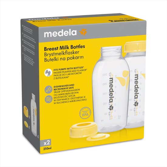 Medela Moedermelk Bewaarflesjes – BPA-vrij - Set van 2x 250 ml per fles