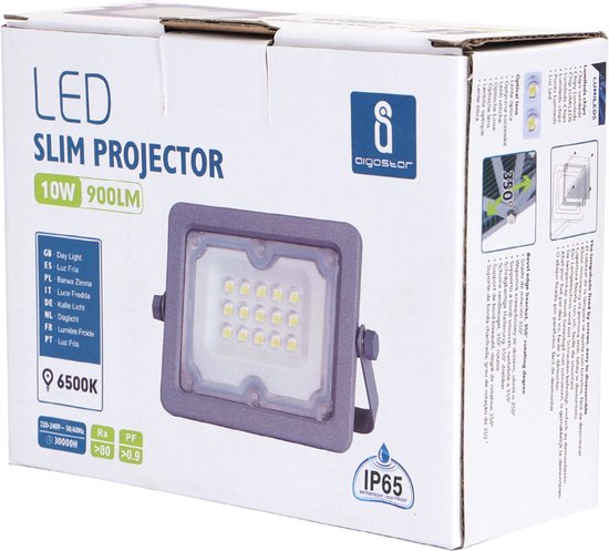 Projecteur LED slim blanc 10W IP65 900Lm