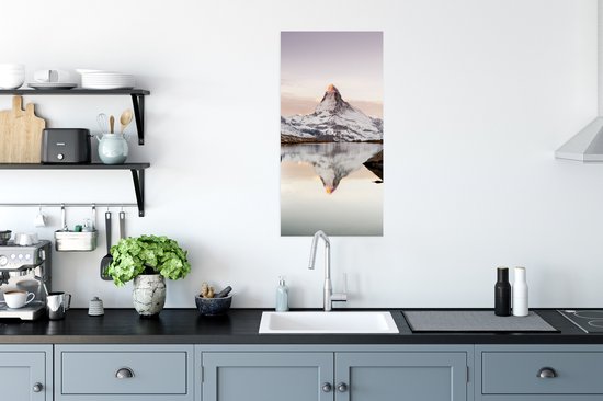 Affiche Vue de Stellisee sur le Cervin en Suisse - 40x80 cm