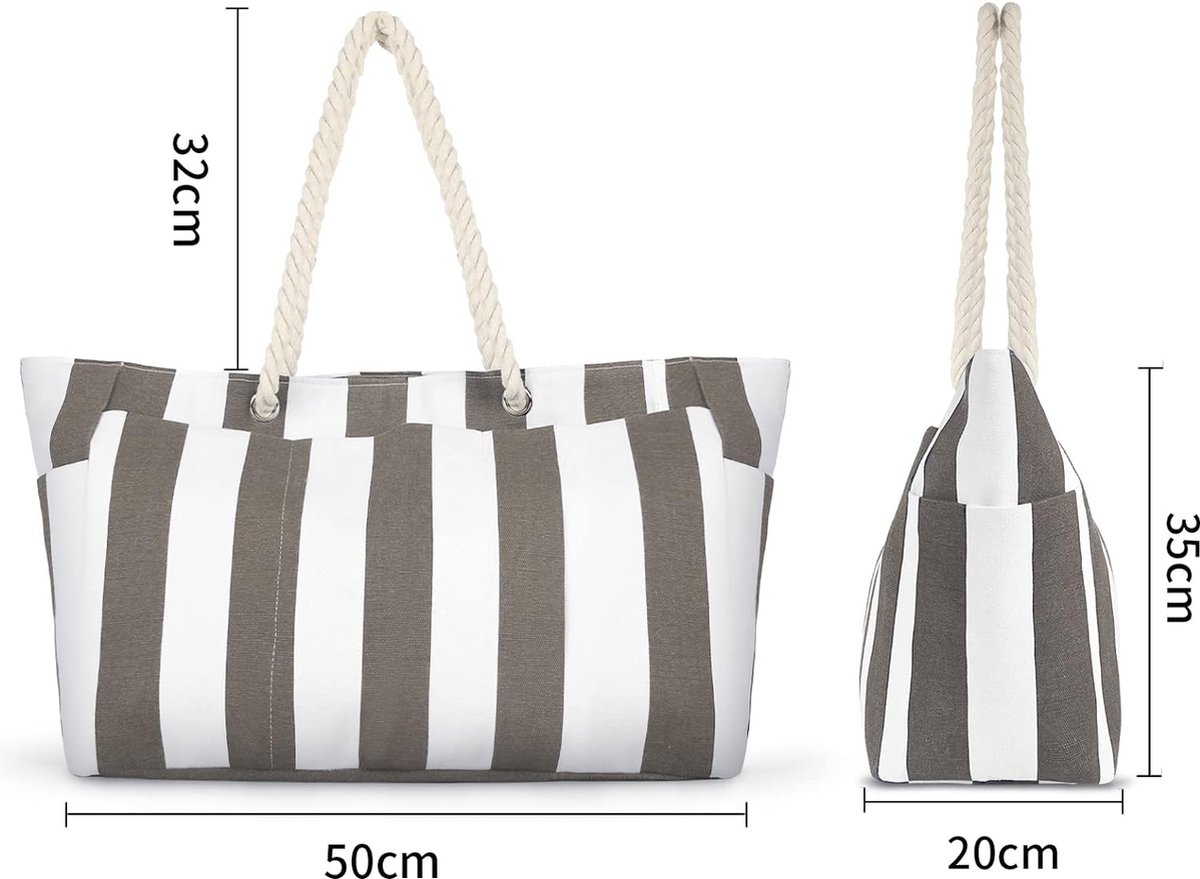 Strandtas Xxl Familie Badtas Groot Met Ritssluiting Shopper Dames Grote 