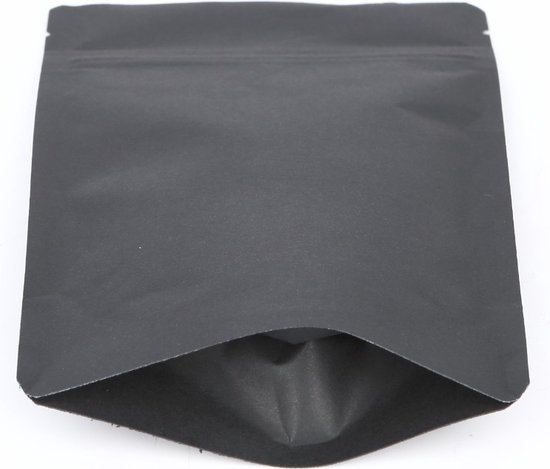 Stazakken Zwart Kraft 8x5x13cm - 28 gram (100 stuks) - Doypacks - Stand up pouches — afbeelding 3