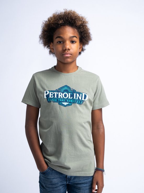 Petrol Industries - Jongens Artwork T-shirt Driftwave - Groen - Maat 104