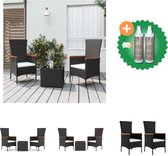 vidaXL 3 delige Loungeset poly rattan en staal zwart Tuinset Inclusief Onderhoudsset