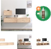 vidaXL Tv-meubelen 3 st massief grenenhout - Kast - Inclusief Houtreiniger en verfrisser