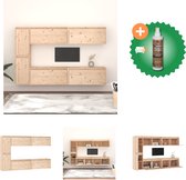 vidaXL Tv-meubelen 6 st massief grenenhout - Kast - Inclusief Houtreiniger en verfrisser