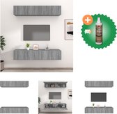 vidaXL Tv-meubelen 4 st 80x30x30 cm bewerkt hout grijs sonoma eiken - Kast - Inclusief Houtreiniger en verfrisser