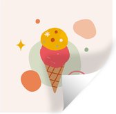 Muurstickers - Sticker Folie - IJs - Pastel - Zomer - 100x100 cm - Plakfolie - Muurstickers Kinderkamer - Zelfklevend Behang XXL - Zelfklevend behangpapier - Stickerfolie