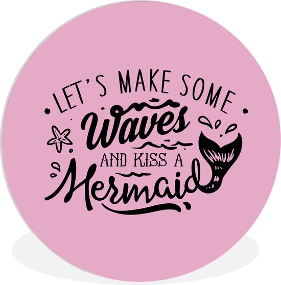 WallCircle - Cercle mural ⌀ 140 - Sirène - Citations - Rose - Tableaux ronds salon - Plaque murale ronde - Cercle de Décoration murale - Décoration de chambre à l'intérieur - Cercle mural de Décoration murale murale - Accessoires de maison