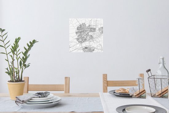Stickers muraux - Plan de la ville d'Oss - 30x30 cm - Feuille adhésive - Carte