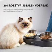 Verhoogde kom voor katten van roestvrij staal, kantelbaar, voerbakken voor katten, antislip, zonder morsen voor katten en kleine honden