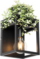 QAZQA cage rack - Industriele Wandlamp voor binnen - 1 lichts - D 18 cm - Zwart - Industrieel - Woonkamer | Slaapkamer | Keuken